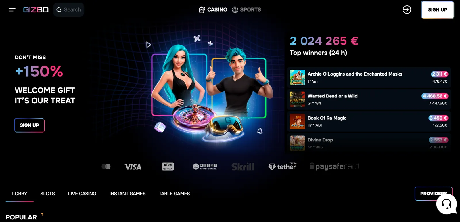 лучшие мобильные онлайн-казино рулетка 2026 Gizbo Casino